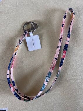 Vera Bradley Pink Floral Lanyard Key & Card Holder